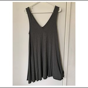 Black and white striped dress